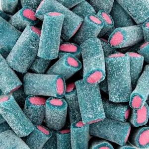 tubes bleus fourrés rose
