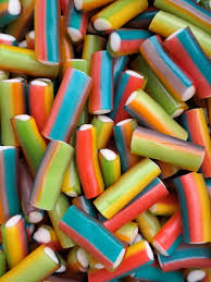 tubes multicolores fourrés